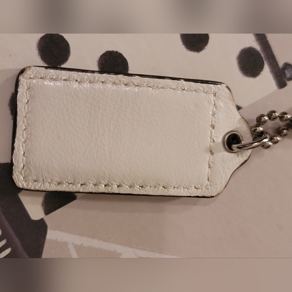 Authentic Coach Bag Charms/Key Fobs. White Leather & Clear Plastic - Picture 3 of 7